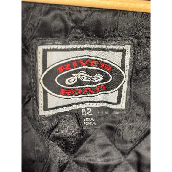 River Road Pecos Mesh Leather Motorcycle Jacket Black Men's Size 42 - Picture 8 of 10